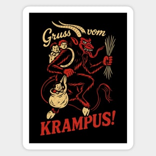 Gruss Vom Krampus Vintage Christmas Horror Retro T-Shirt Magnet